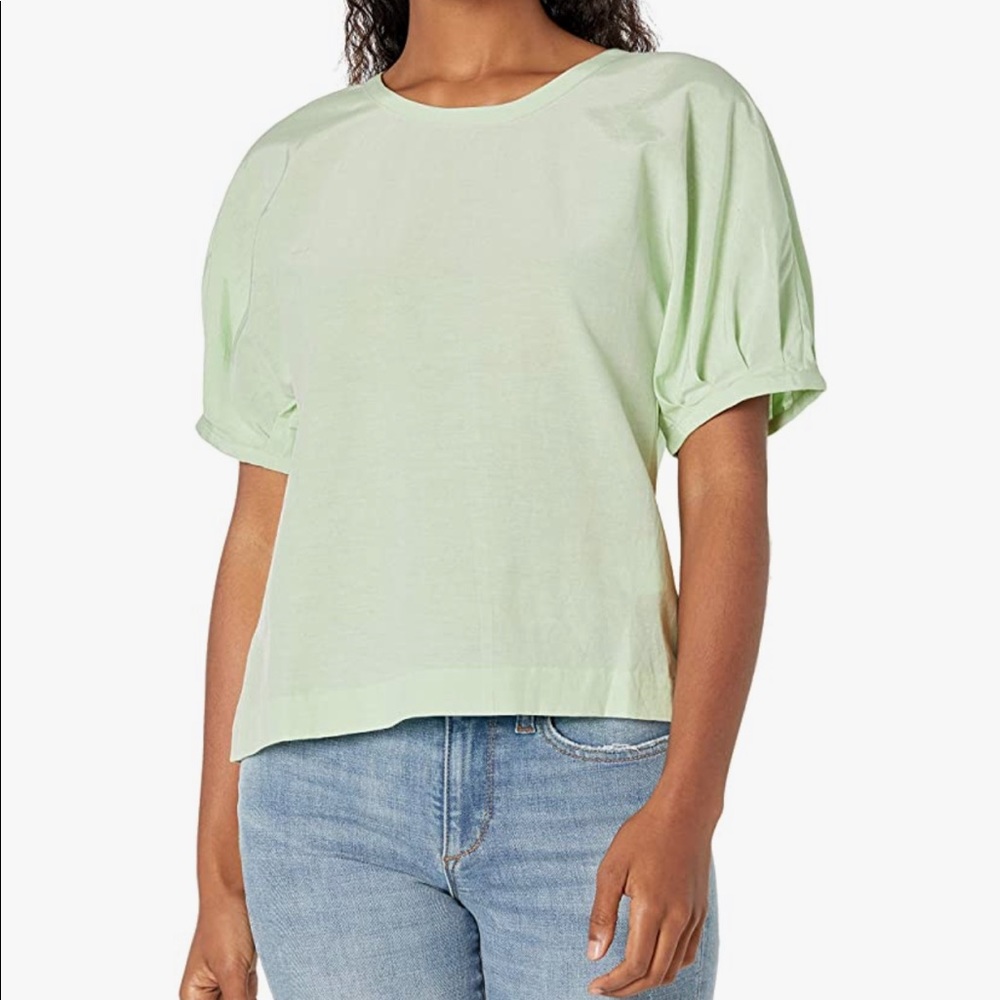 🆕Club Monaco sculptural sleeve chemise top Green
